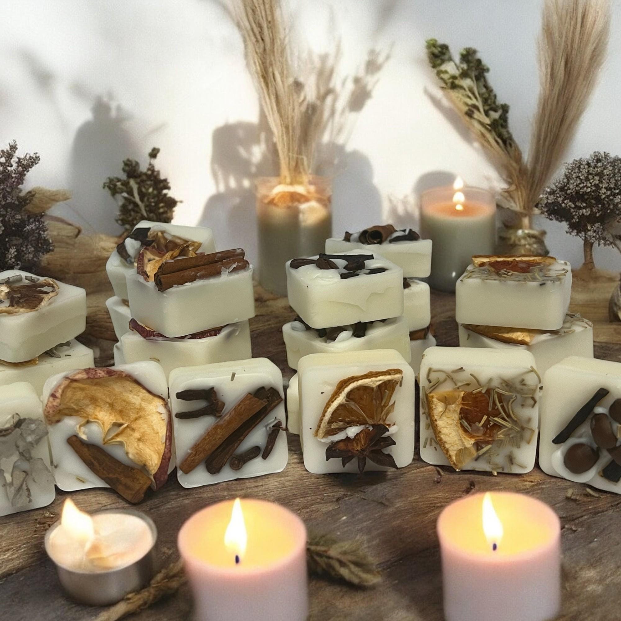 Herb Infused Soy Wax Melts: Botanical Spice Aroma, Set of 24 - Winterberry Hearth