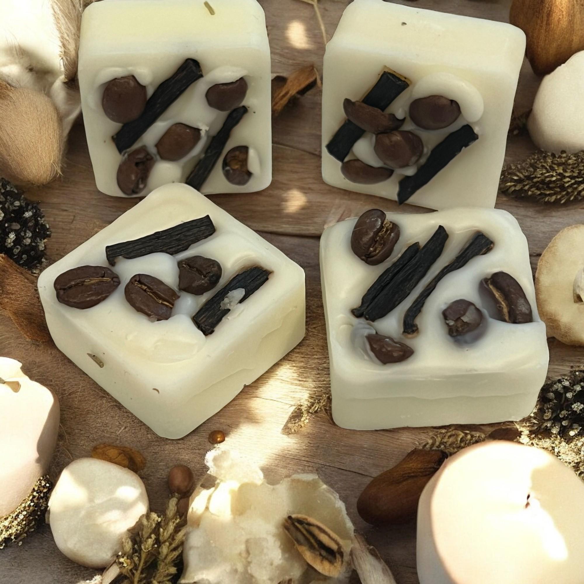 Herb Infused Soy Wax Melts: Coffee Bean & Vanilla Scented Tarts - Winterberry Hearth