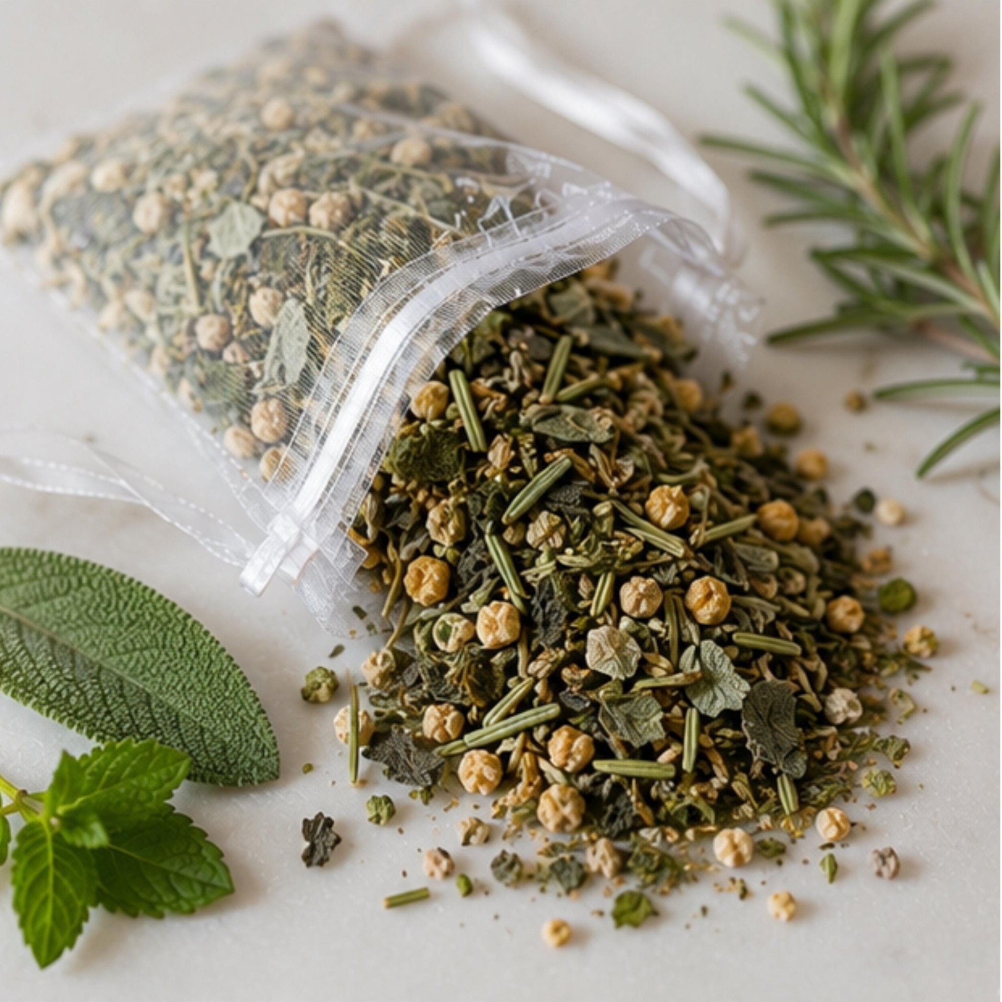Herbal Garden Home Fragrance Sachet, Garden Rest Herb Pouch, Rosemary Mint Sage Botanical Freshener - Winterberry Hearth