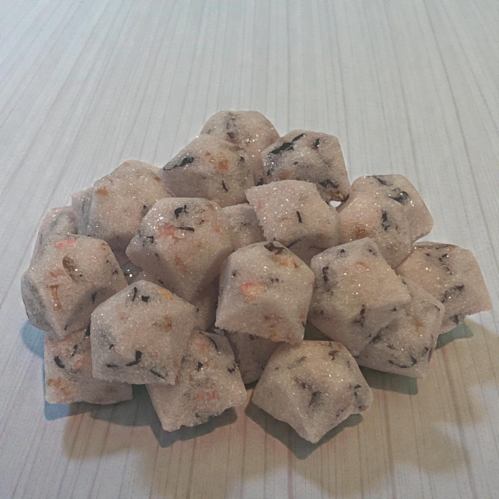 Hibiscus Lemon Sugar Cubes, Gemstone Shaped Pink, Tea & Cocktail Floral Sweetener, Botanical Edible Gift - Winterberry Hearth
