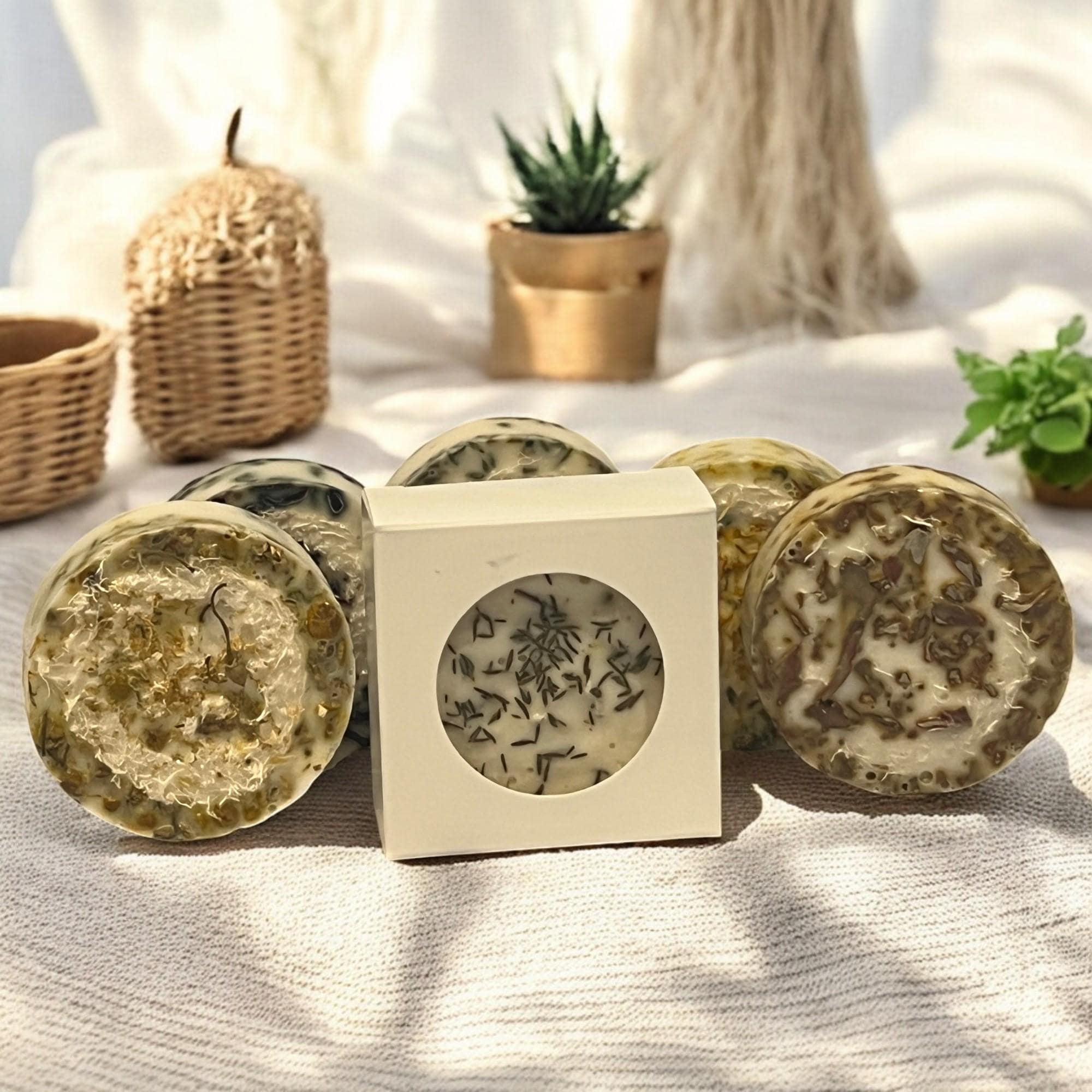 Hibiscus Rose Goat Milk Loofah Soap: Exfoliating Floral Soap Bar - Winterberry Hearth