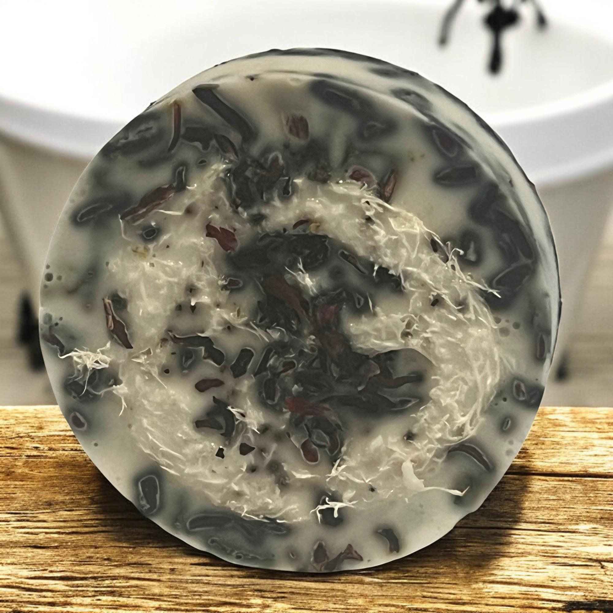 Hibiscus Rose Goat Milk Loofah Soap: Exfoliating Floral Soap Bar - Winterberry Hearth
