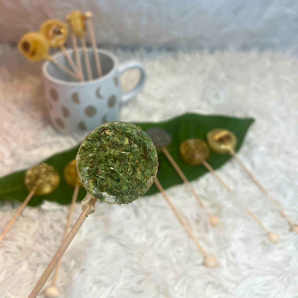 Hibiscus Tea Lollipop: Floral Tea Stir Stick Candy, Tart & Sweet - Winterberry Hearth