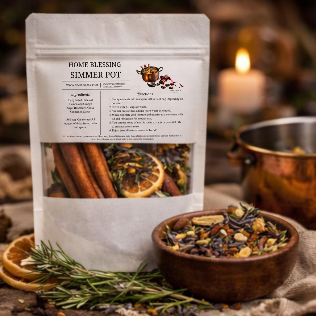Home Blessing Simmer Pot, Housewarming Ritual, Botanical Stovetop Potpourri - Winterberry Hearth