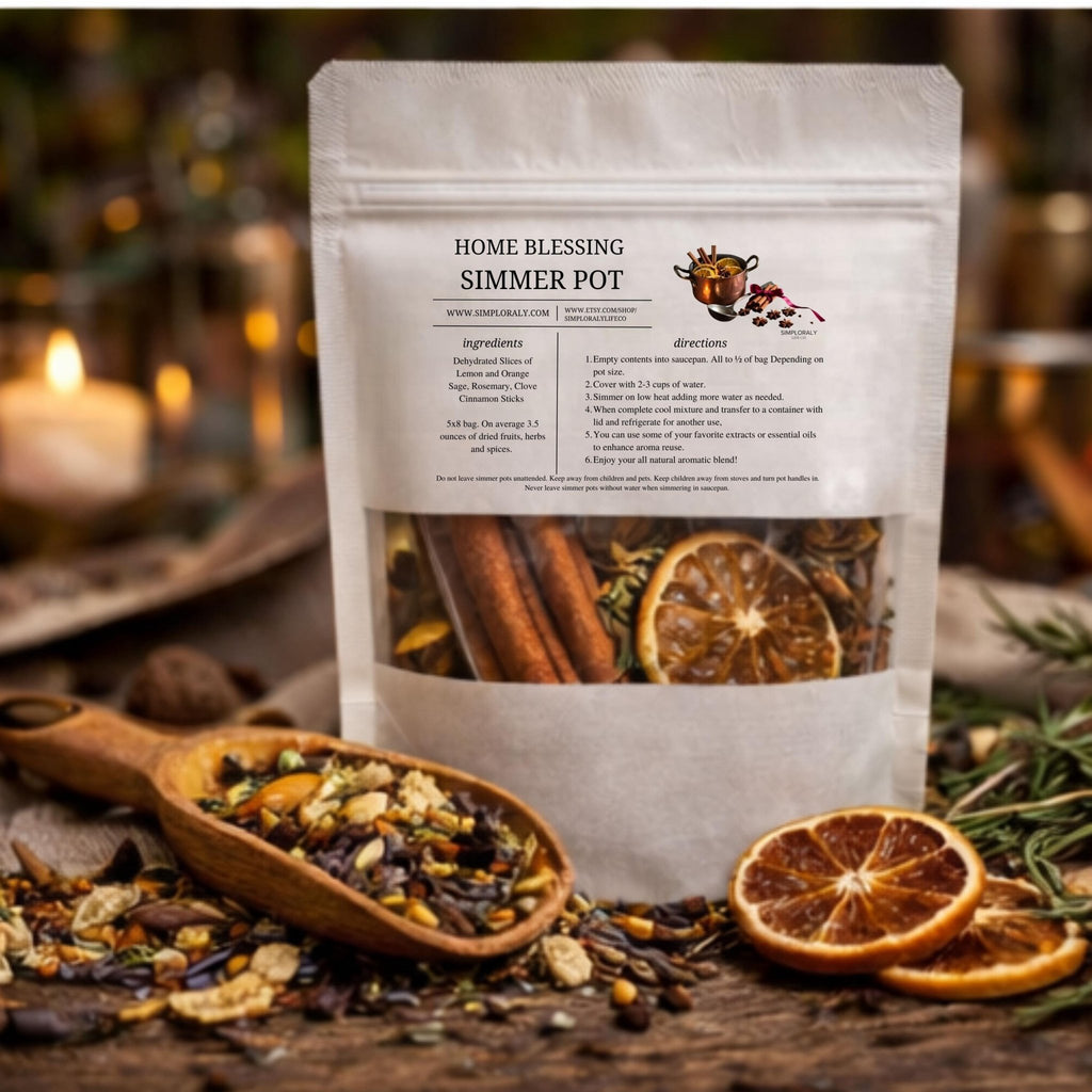 Home Blessing Simmer Pot, Housewarming Ritual, Botanical Stovetop Potpourri - Winterberry Hearth