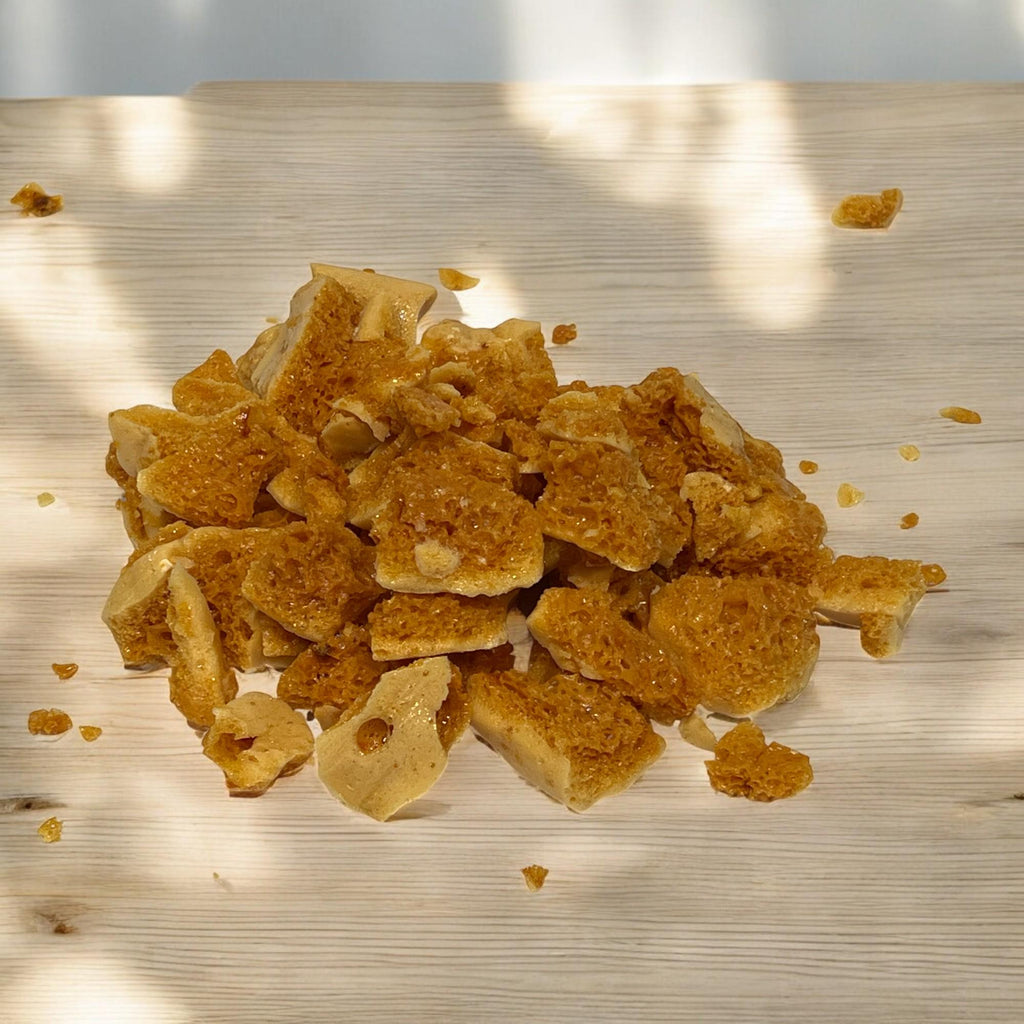 Honeycomb Candy Snack, Classic Seafoam Sponge Toffee, Light Crunchy Caramelized Sugar Gourmet Treat - Winterberry Hearth
