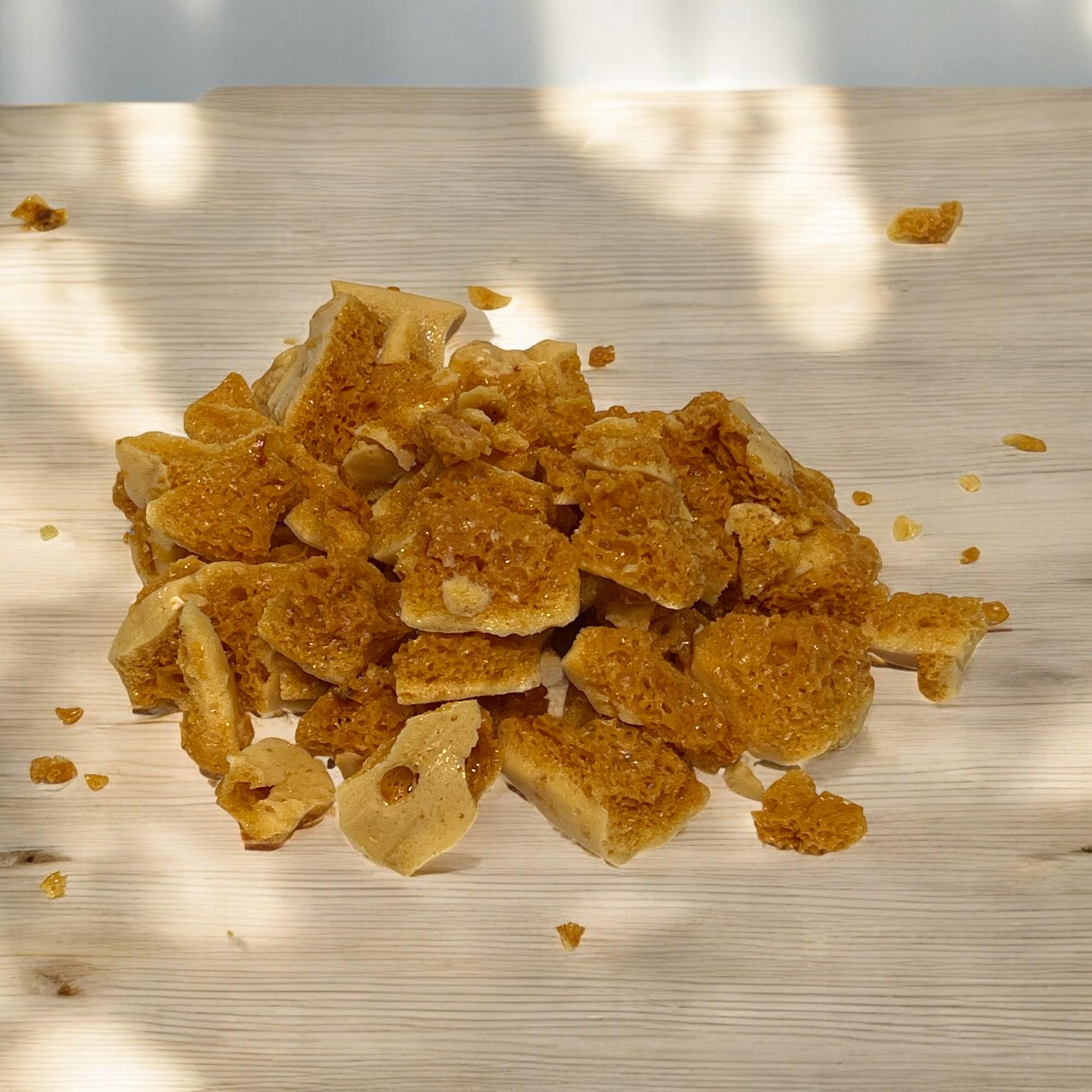 Honeycomb Candy Snack, Classic Seafoam Sponge Toffee, Light Crunchy Caramelized Sugar Gourmet Treat - Winterberry Hearth