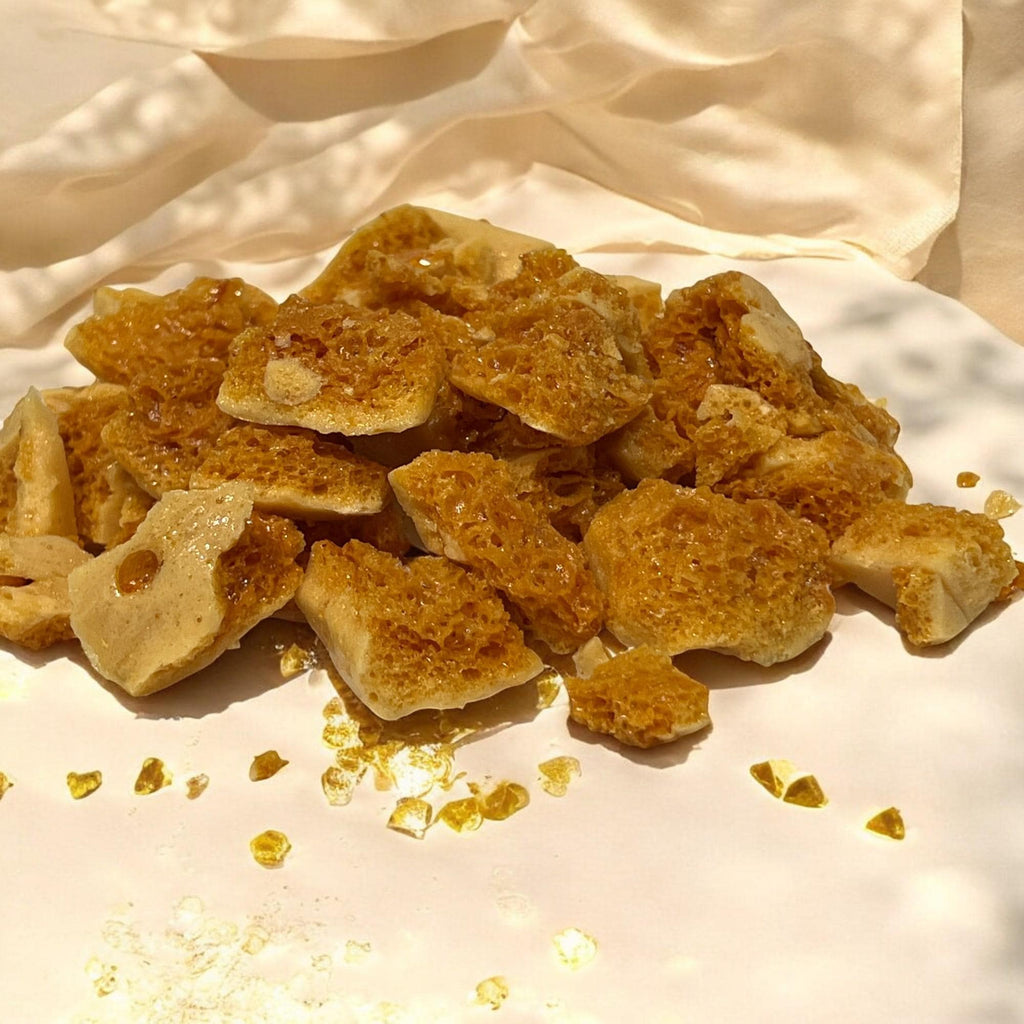 Honeycomb Candy Snack, Classic Seafoam Sponge Toffee, Light Crunchy Caramelized Sugar Gourmet Treat - Winterberry Hearth