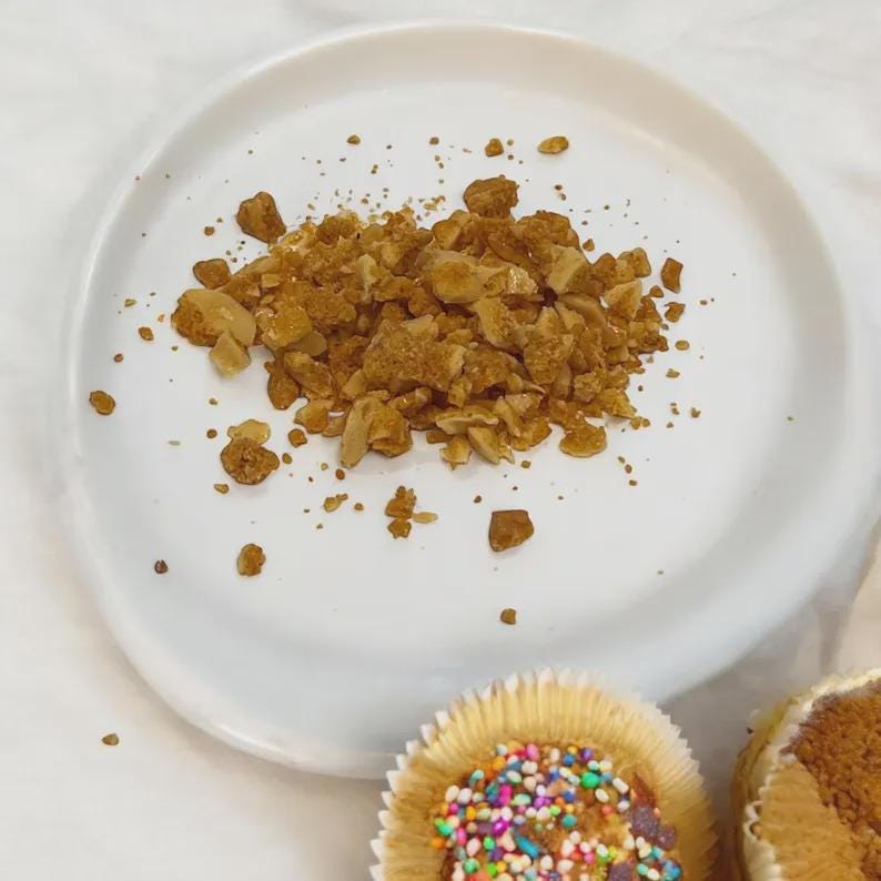 Honeycomb Garnish & Dessert Topping, Sponge Toffee Crumble, Caramelized Seafoam Gourmet Dessert Sprinkles - Winterberry Hearth