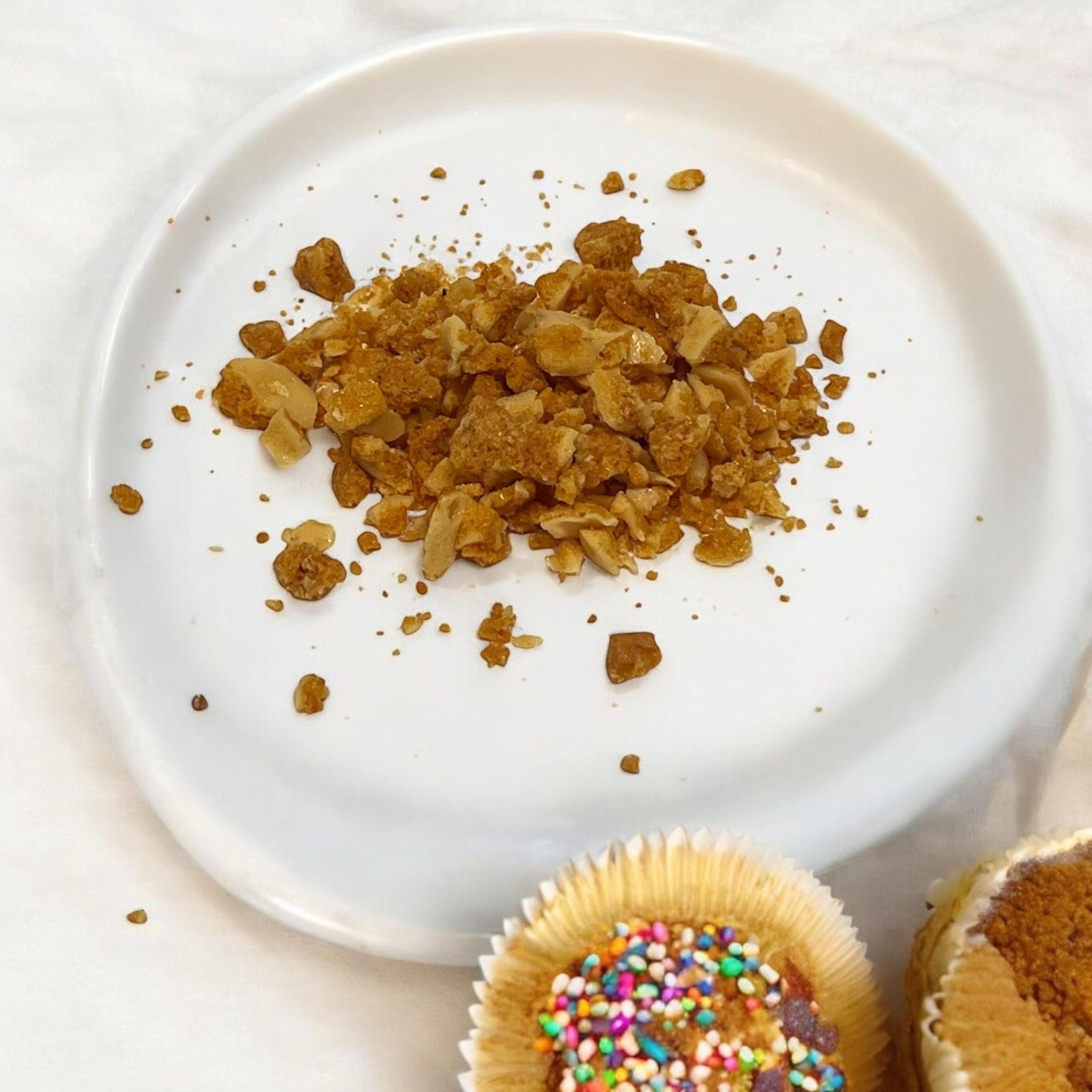 Honeycomb Garnish & Dessert Topping, Sponge Toffee Crumble, Caramelized Seafoam Gourmet Dessert Sprinkles - Winterberry Hearth