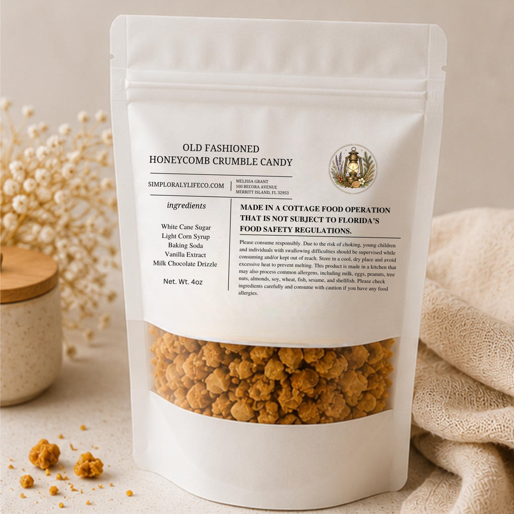 Honeycomb Garnish & Dessert Topping, Sponge Toffee Crumble, Caramelized Seafoam Gourmet Dessert Sprinkles - Winterberry Hearth