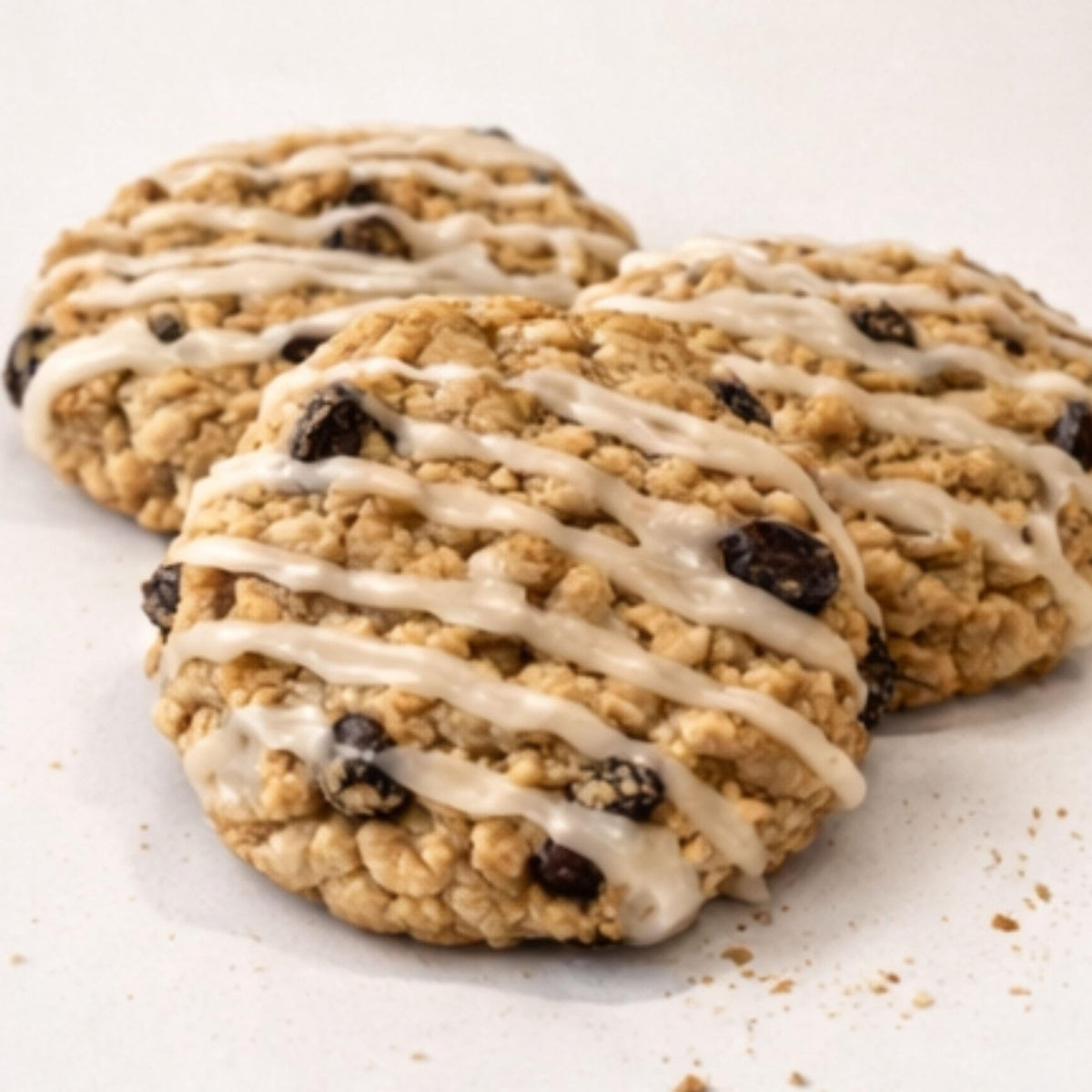 Iced Oatmeal Raisin Cookies, Vanilla Almond or Maple Homemade Bakery Tea Cakes, Gourmet Dessert - Winterberry Hearth