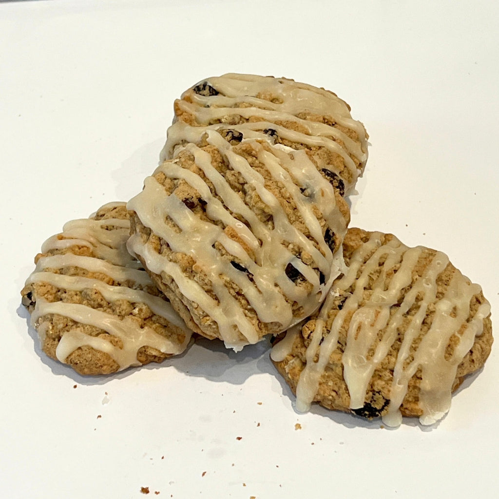 Iced Oatmeal Raisin Cookies, Vanilla Almond or Maple Homemade Bakery Tea Cakes, Gourmet Dessert - Winterberry Hearth