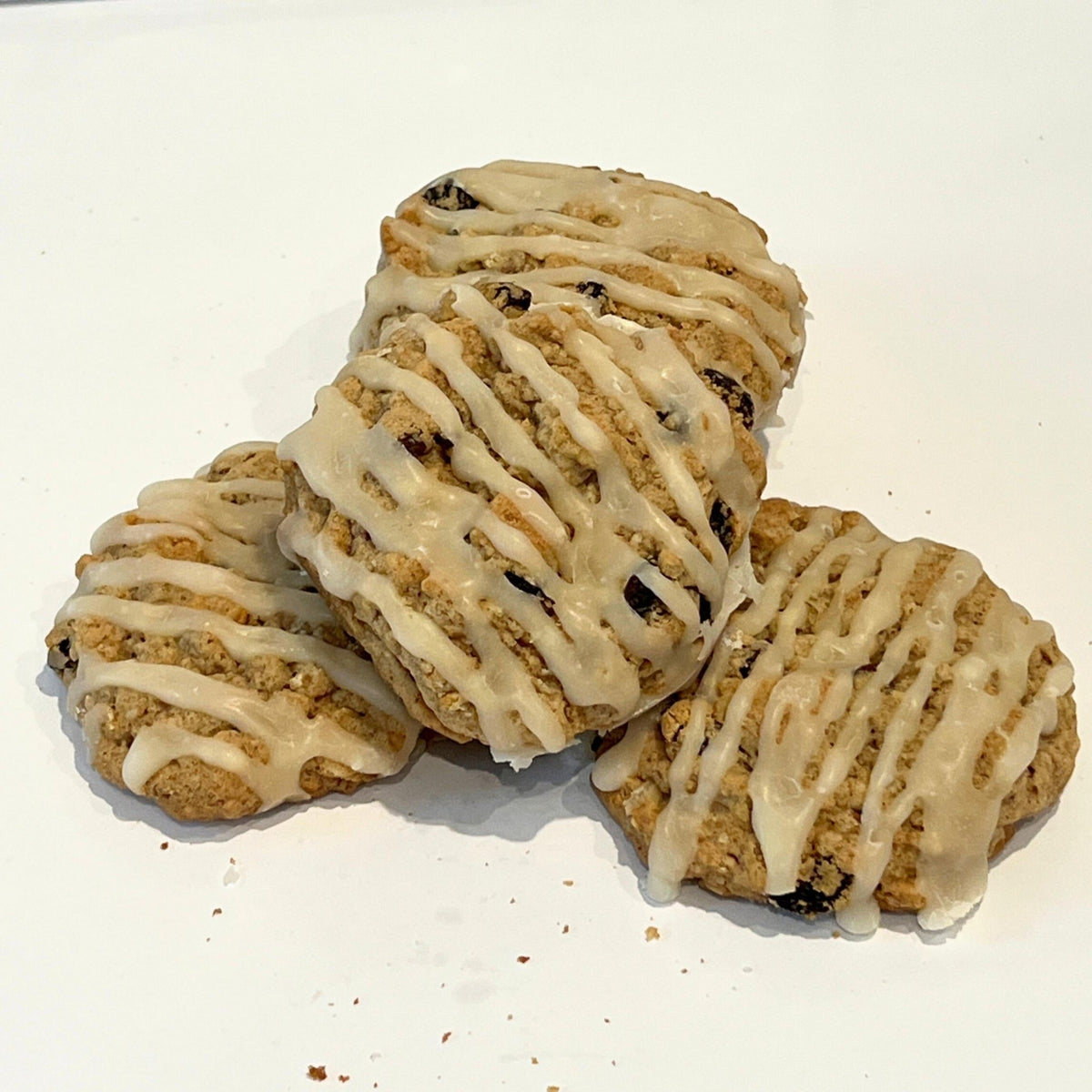 Iced Oatmeal Raisin Cookies, Vanilla Almond or Maple Homemade Bakery Tea Cakes, Gourmet Dessert - Winterberry Hearth