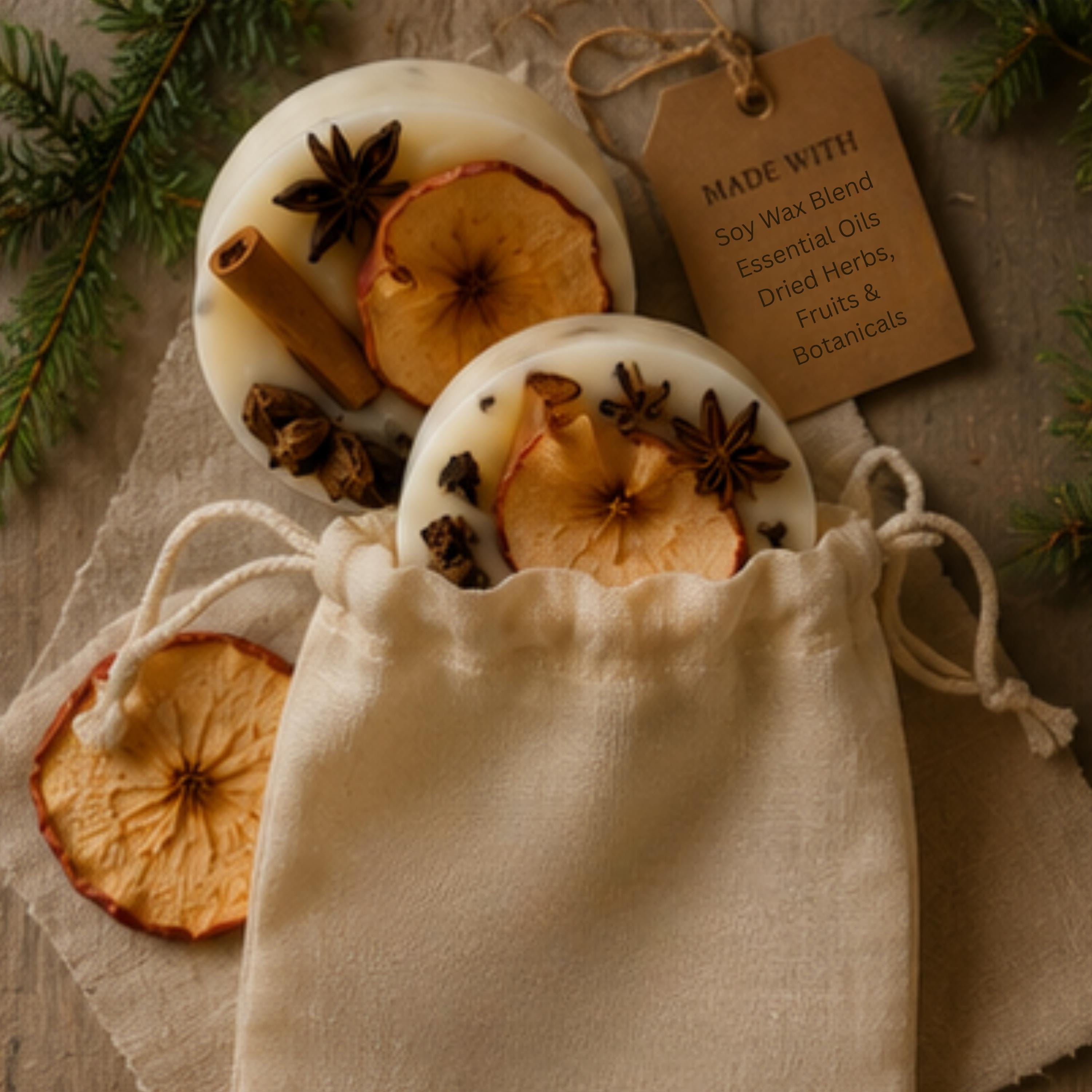 Apple Cider Hearth Wax Melt, Wickless Candle, Lamp Warmer Tart, Cozy Autumn Fragrance