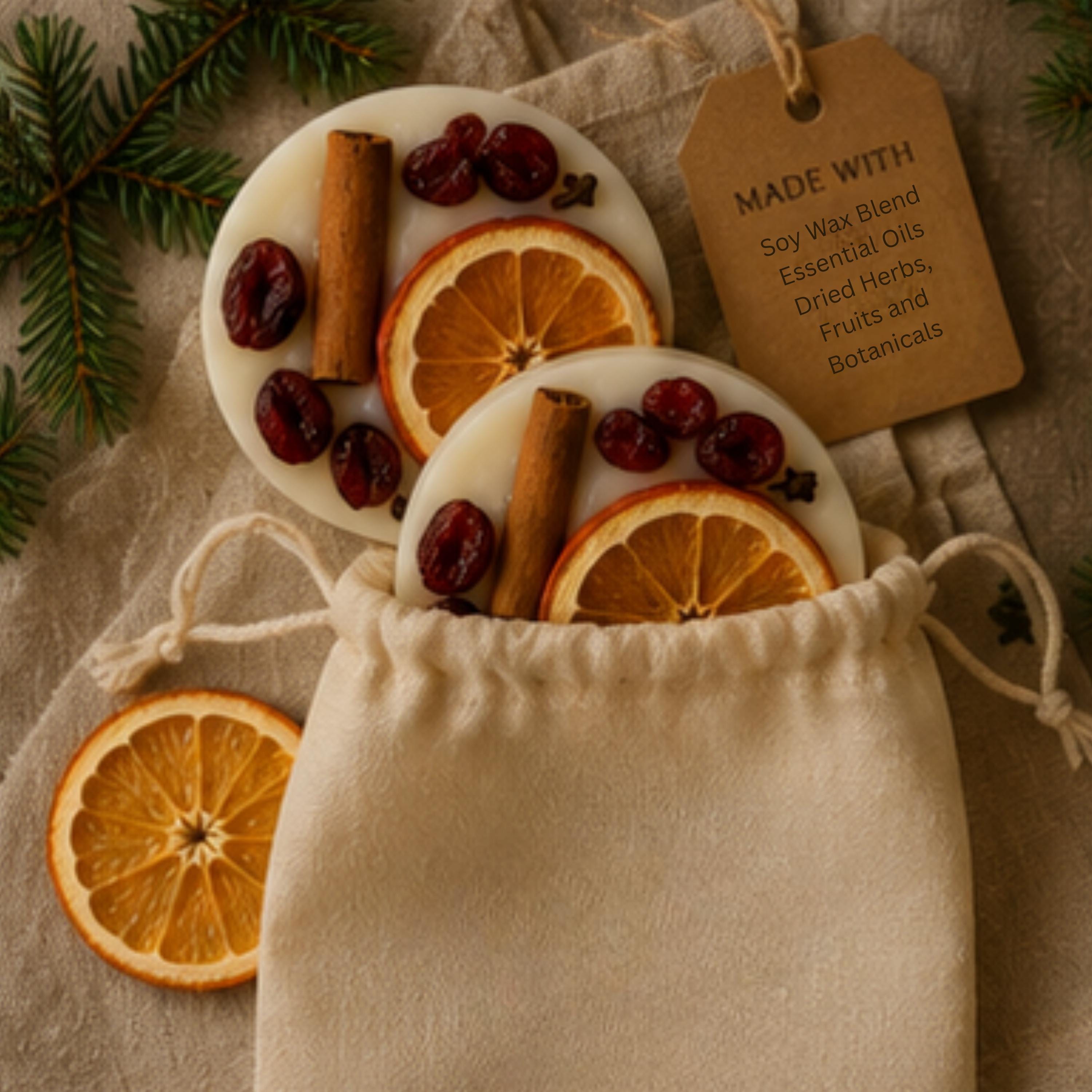 Cranberry Orange Hearth Wax Melt, Wickless Candle, Lamp Warmer Tart, Citrus Spice Aroma
