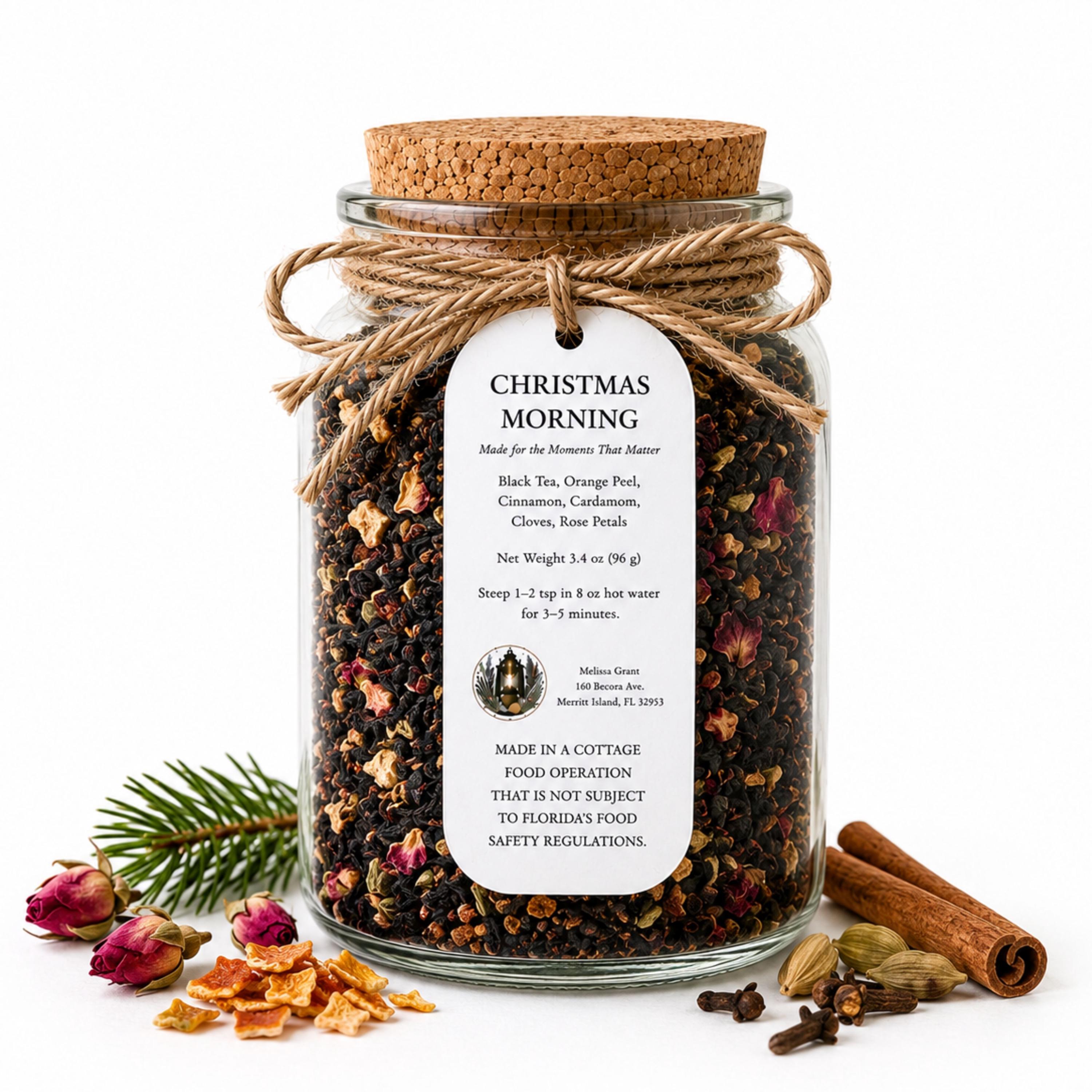 Candlelight Cottage Black Tea, Vanilla Bean Botanical Blend, Loose Leaf Beverage Infusion, Cozy Afternoon