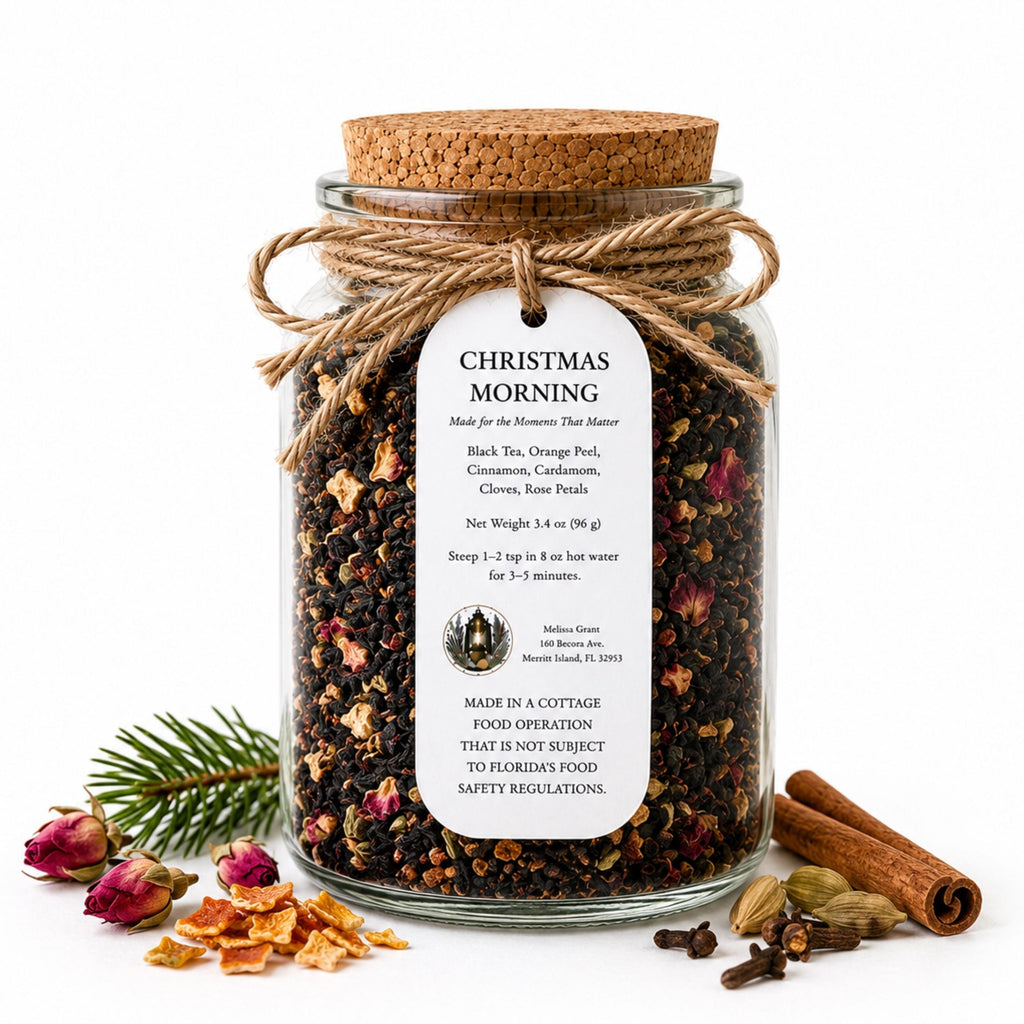 Christmas Morning Black Tea, Holiday Citrus Spice Blend, Loose Leaf Beverage Infusion, Cozy Breakfast