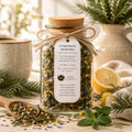 Evergreen Morning Green Tea, Citrus Mint Botanical Blend, Refreshing Loose Leaf Beverage Infusion