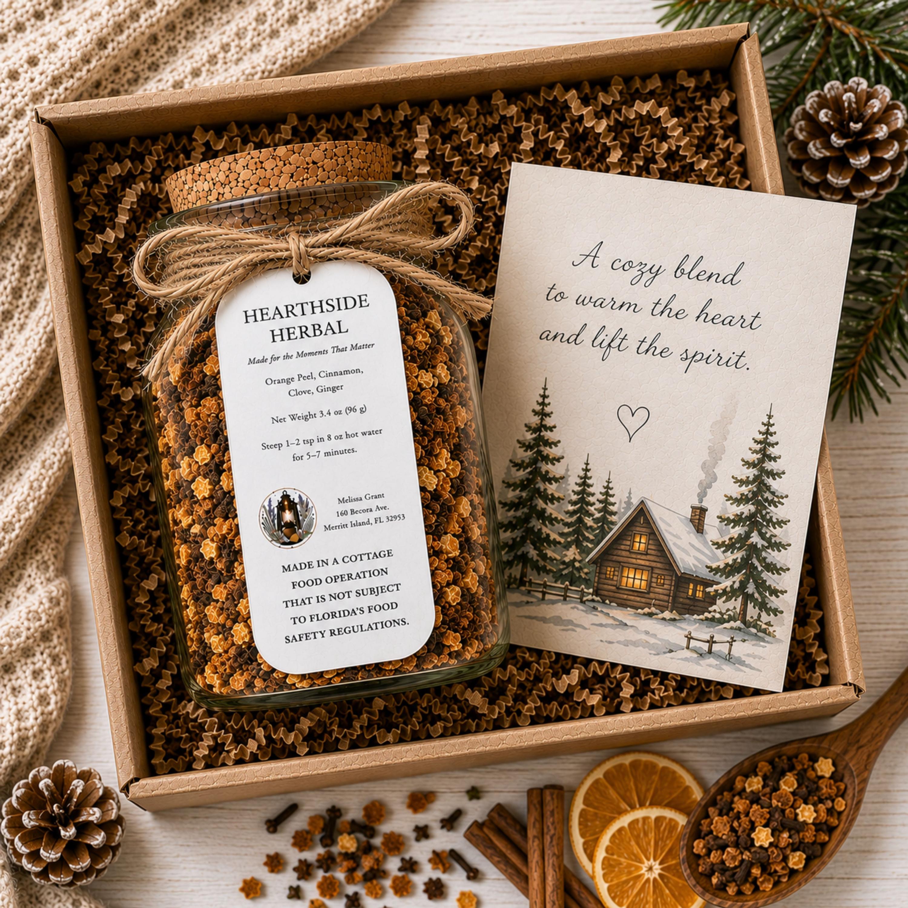 Hearthside Herbal Rooibos Tea, Orange Spice Loose Leaf Tea Blend, Naturally Caffeine Free