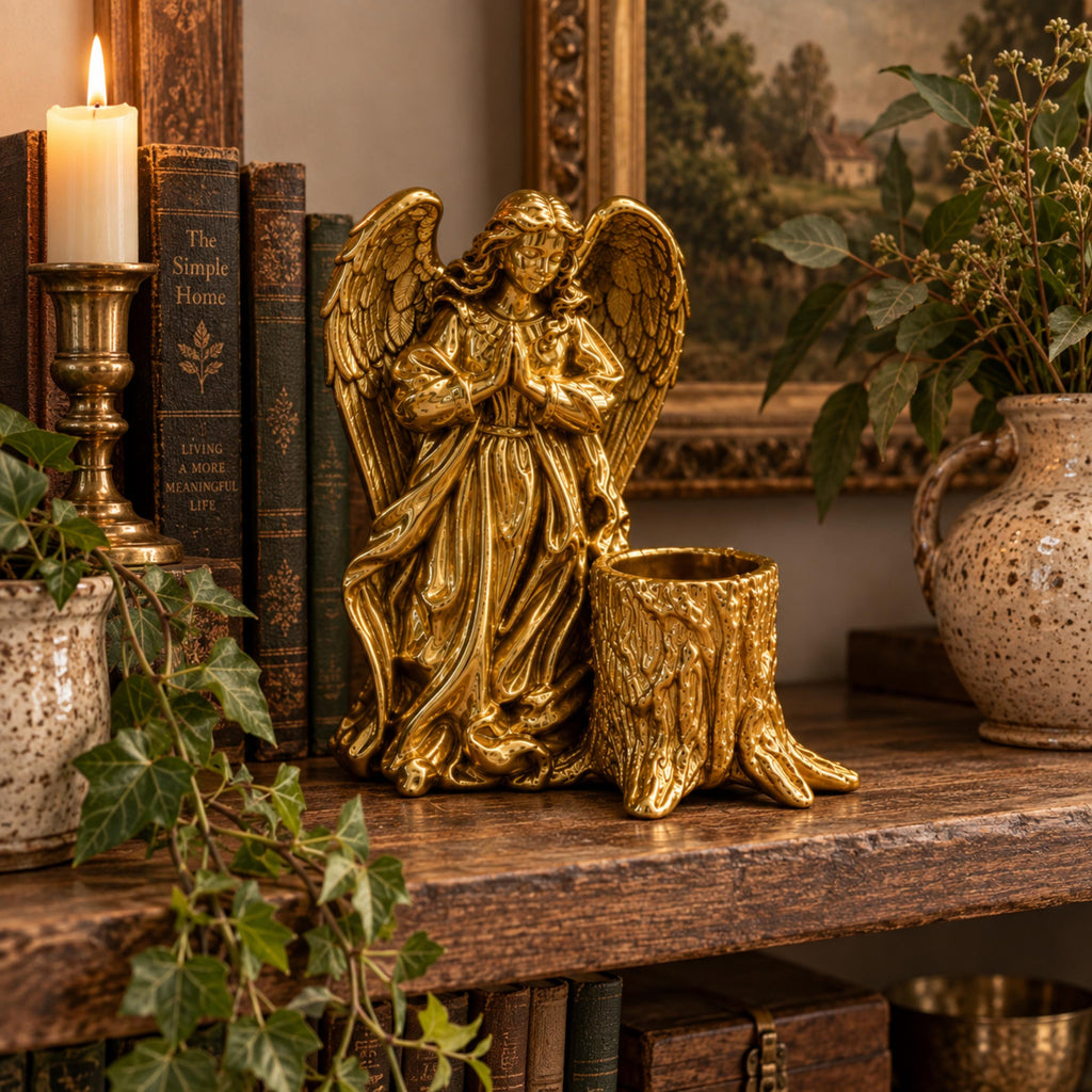 Angel Planter with Drainage, Small Plant Pot, Faith Inspired Home Decor, Meaningful Angel Gift
