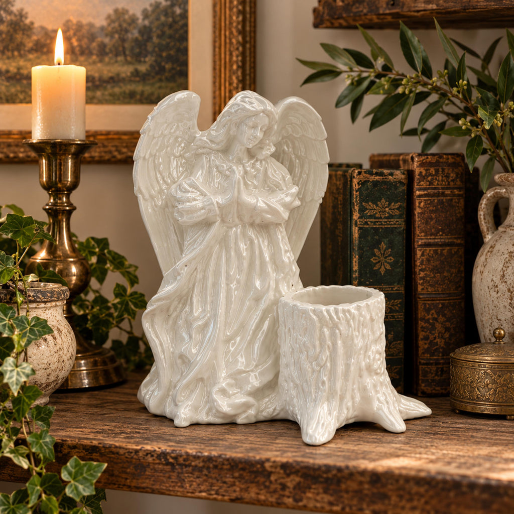 Angel Planter with Drainage, Small Plant Pot, Faith Inspired Home Decor, Meaningful Angel Gift