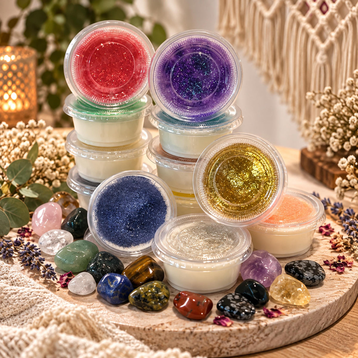 Aromatherapy Hidden Crystal Wax Melts, Surprise Gemstone Reveal Soy Blend Tarts, Spiritual Gift
