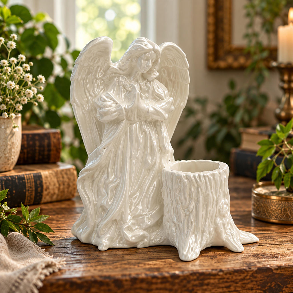 Angel Planter with Drainage, Small Plant Pot, Faith Inspired Home Decor, Meaningful Angel Gift