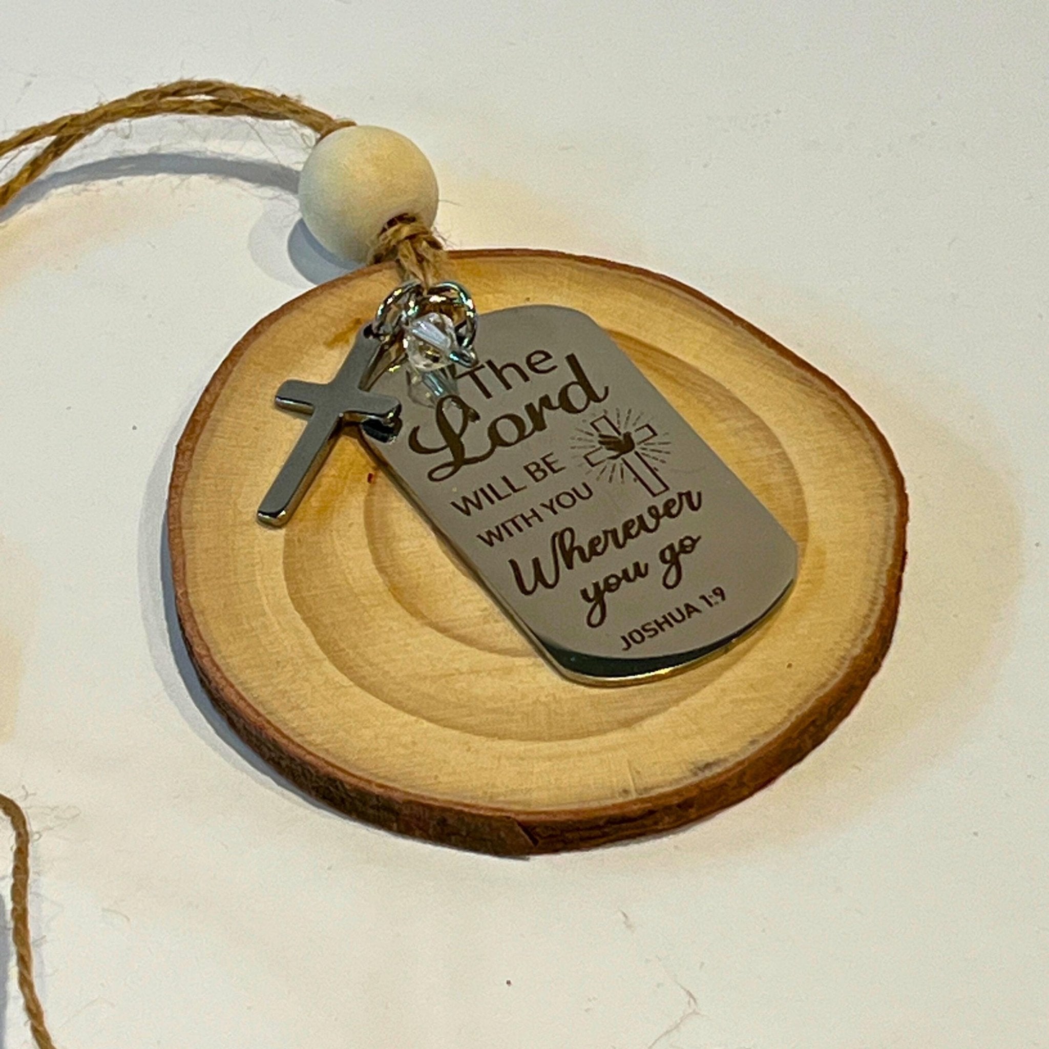 Joshua 1:9 Christmas Ornament, Scripture Wood Slice Decor, Christian Gift - Winterberry Hearth