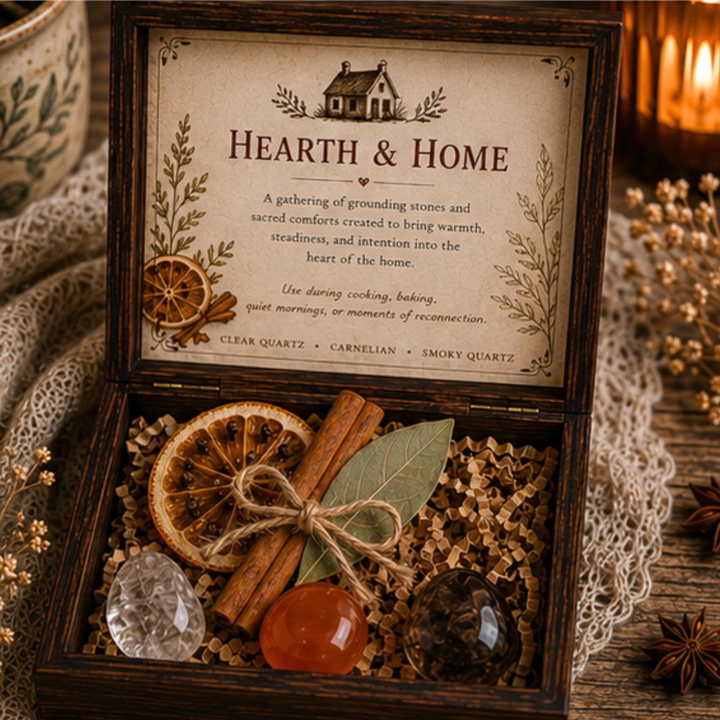 Kitchen Keepsake Crystal Set, Rustic Cottage Decor, Home Blessing, Housewarming Gift - Winterberry Hearth