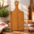 Laser-Engraved Bamboo Cutting Board with Handle, Wooden Serving Platter, Rustic Charcuterie Board - Winterberry Hearth