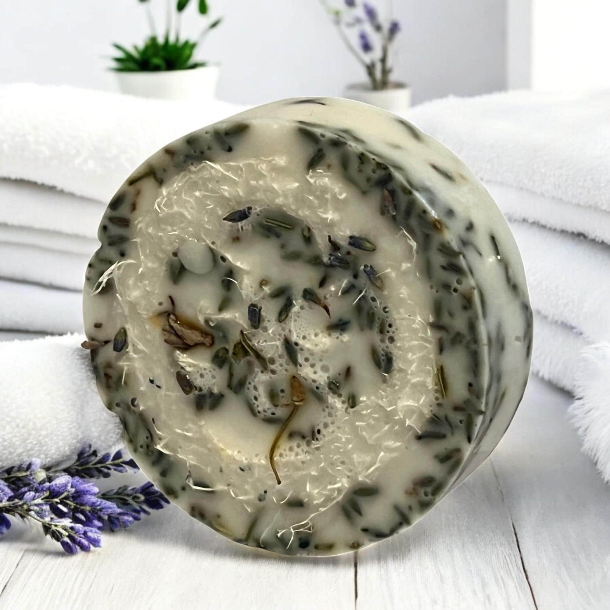 Lavender Goat Milk Loofah Soap: Calming Herbal Exfoliation - Winterberry Hearth