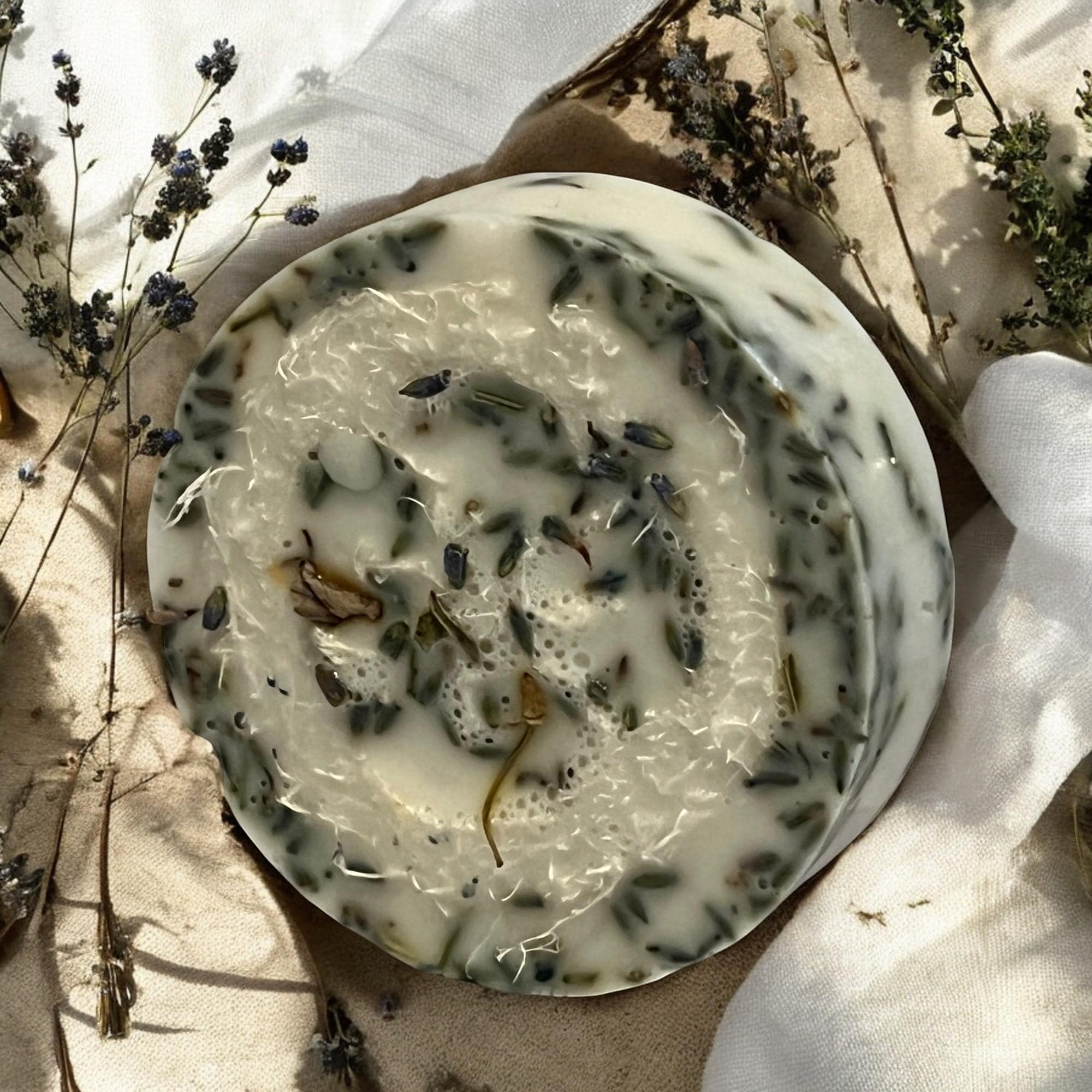Lavender Goat Milk Loofah Soap: Calming Herbal Exfoliation - Winterberry Hearth