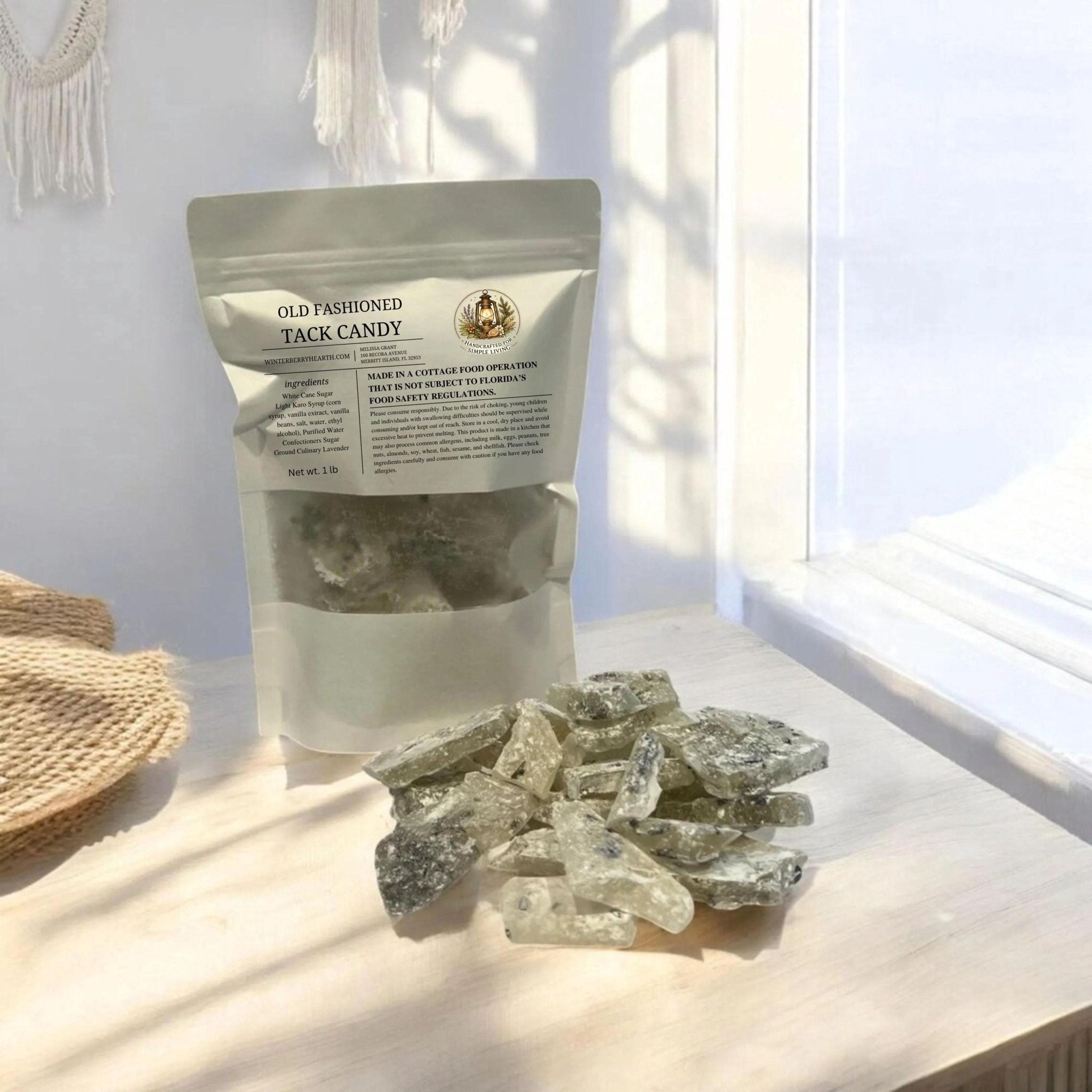 Lavender Hard Tack Candy, Herb Infused Nostalgic Rock Candy Cocktail Garnish - Winterberry Hearth