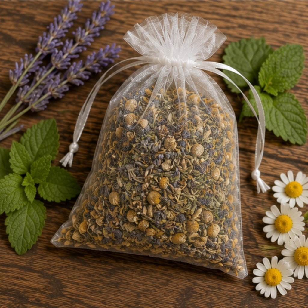 Lavender Herb Sachet, Calm Home Fragrance, Chamomile Lemon Balm Pouch, Drawer Freshener, Relaxing Gift - Winterberry Hearth