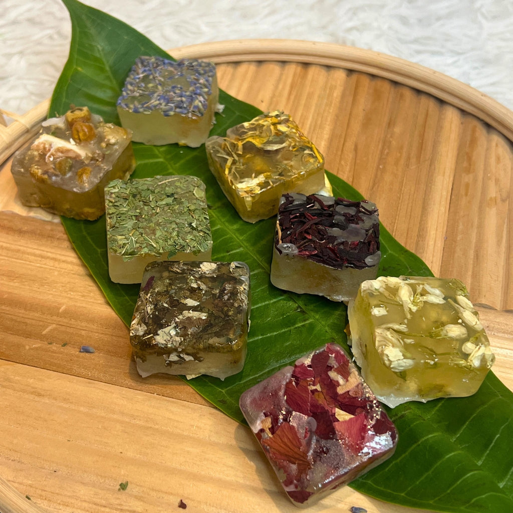 Lavender Herbal Tea Bombs, Floral Tea Sugar Candy Cubes Beverage Sweetener - Winterberry Hearth