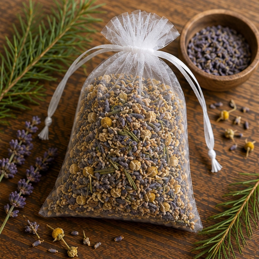 Lavender Pine Home Fragrance Sachet, Winter Sanctuary Bedroom Scents, Botanical Pillow Pouch - Winterberry Hearth