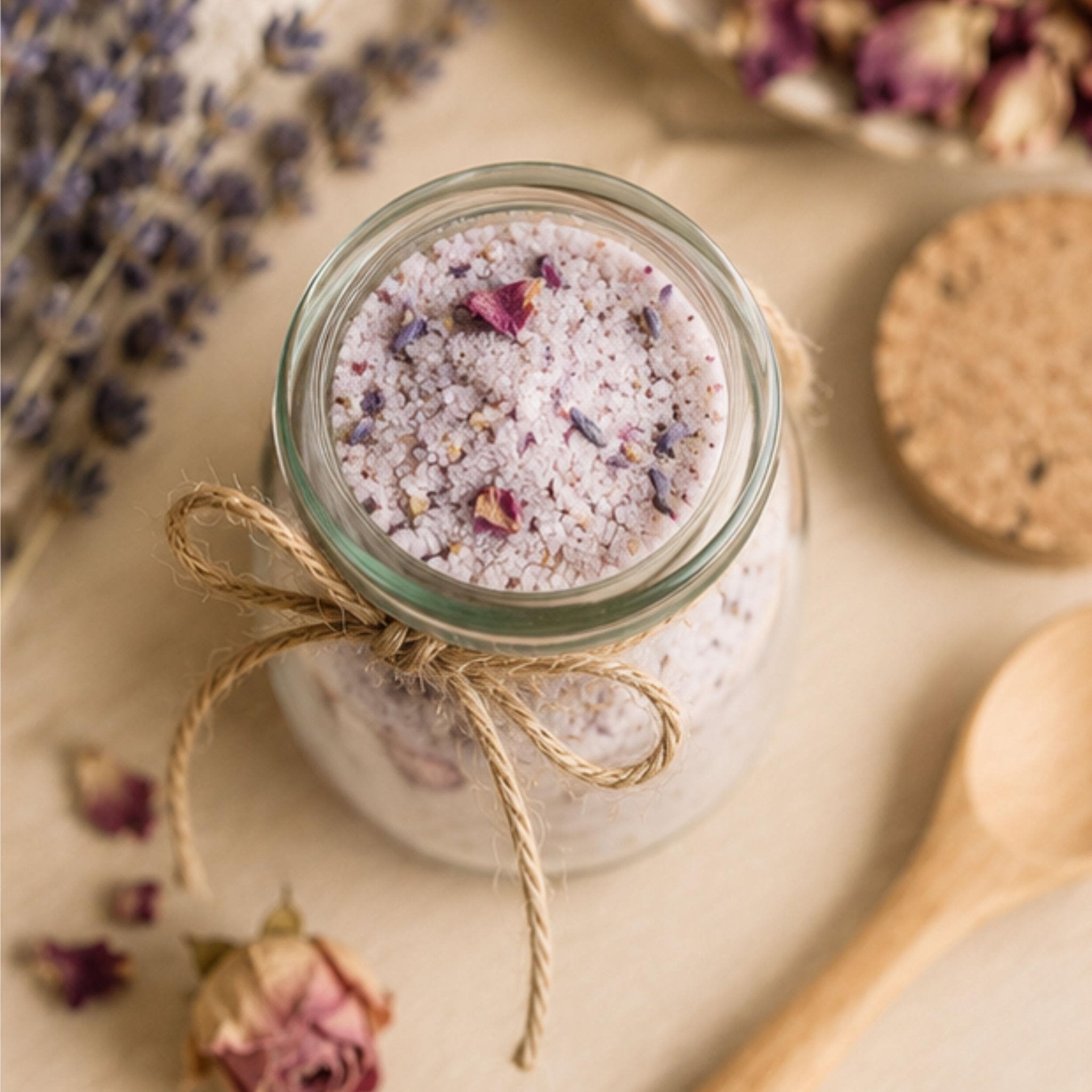 Lavender Rose Sugar, Tea Sweetener, Baking Garnish, Cocktail Mixer, Floral Mocktail Rimmer, Gourmet Pantry - Winterberry Hearth