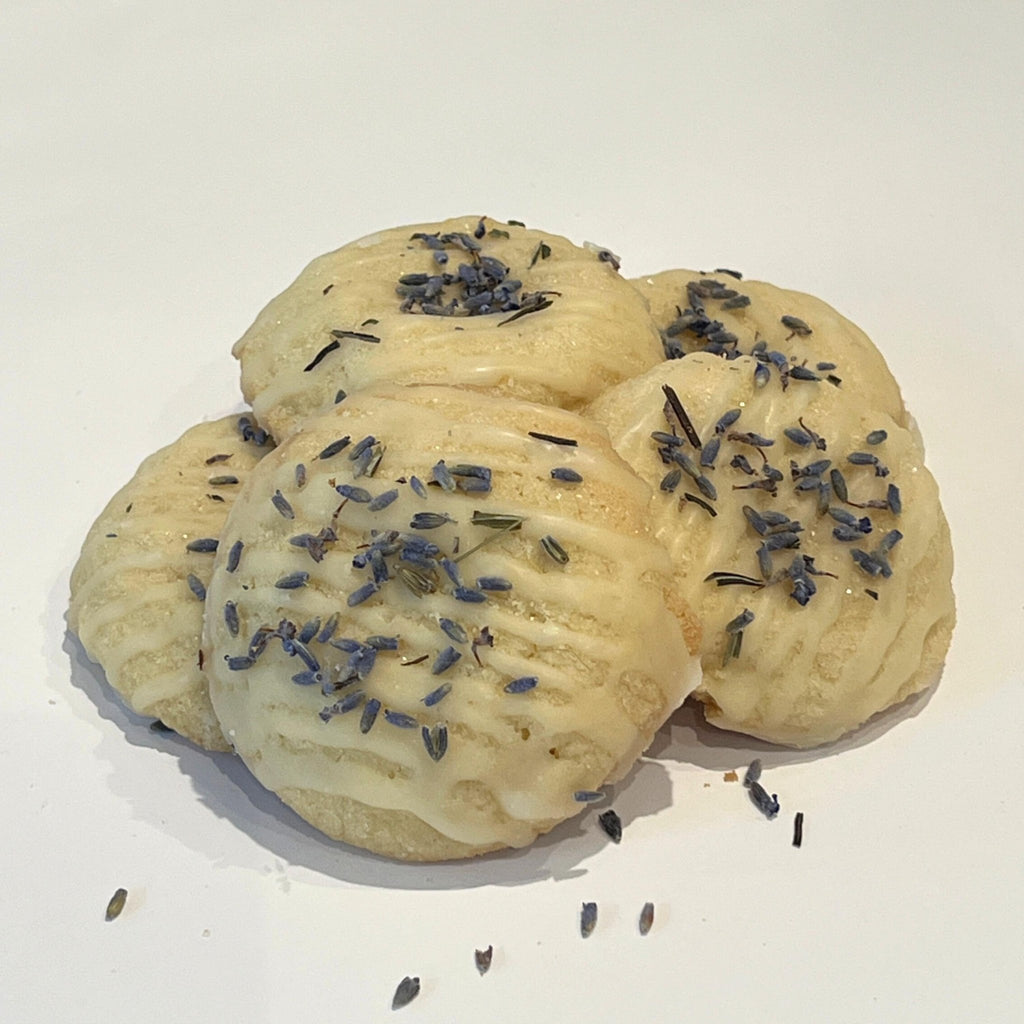 Lavender Sugar Cookies, Vanilla or Lemon Glaze, Gourmet Bakery Treats, Artisan Tea Cakes - Winterberry Hearth
