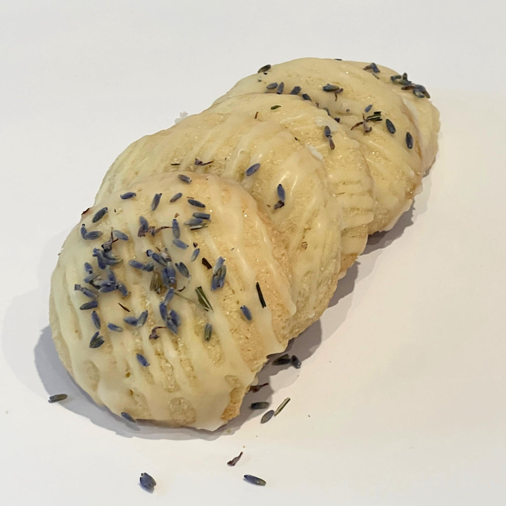 Lavender Sugar Cookies, Vanilla or Lemon Glaze, Gourmet Bakery Treats, Artisan Tea Cakes - Winterberry Hearth