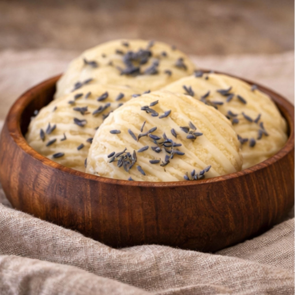 Lavender Sugar Cookies, Vanilla or Lemon Glaze, Gourmet Bakery Treats, Artisan Tea Cakes - Winterberry Hearth