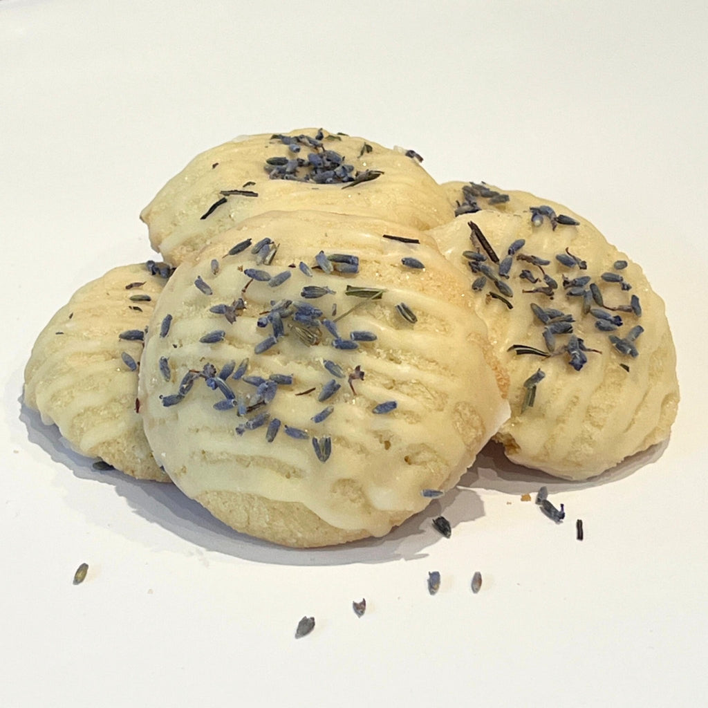 Lavender Sugar Cookies, Vanilla or Lemon Glaze, Gourmet Bakery Treats, Artisan Tea Cakes - Winterberry Hearth