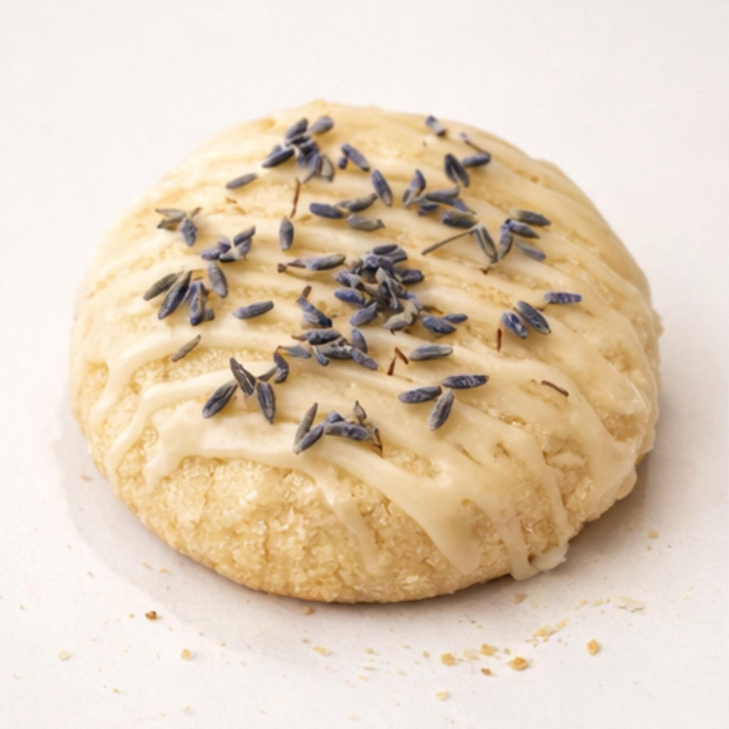 Lavender Sugar Cookies, Vanilla or Lemon Glaze, Gourmet Bakery Treats, Artisan Tea Cakes - Winterberry Hearth