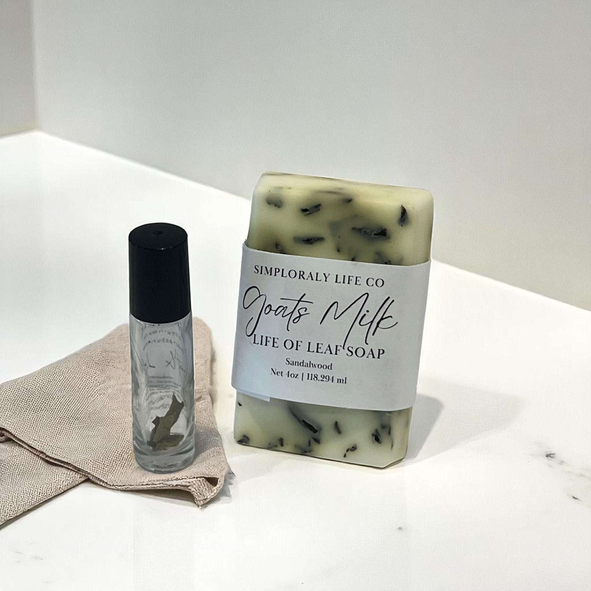 Leaf of Life Bath Ritual Soap Gift: Goat Milk with Ritual Oil Set - Winterberry Hearth
