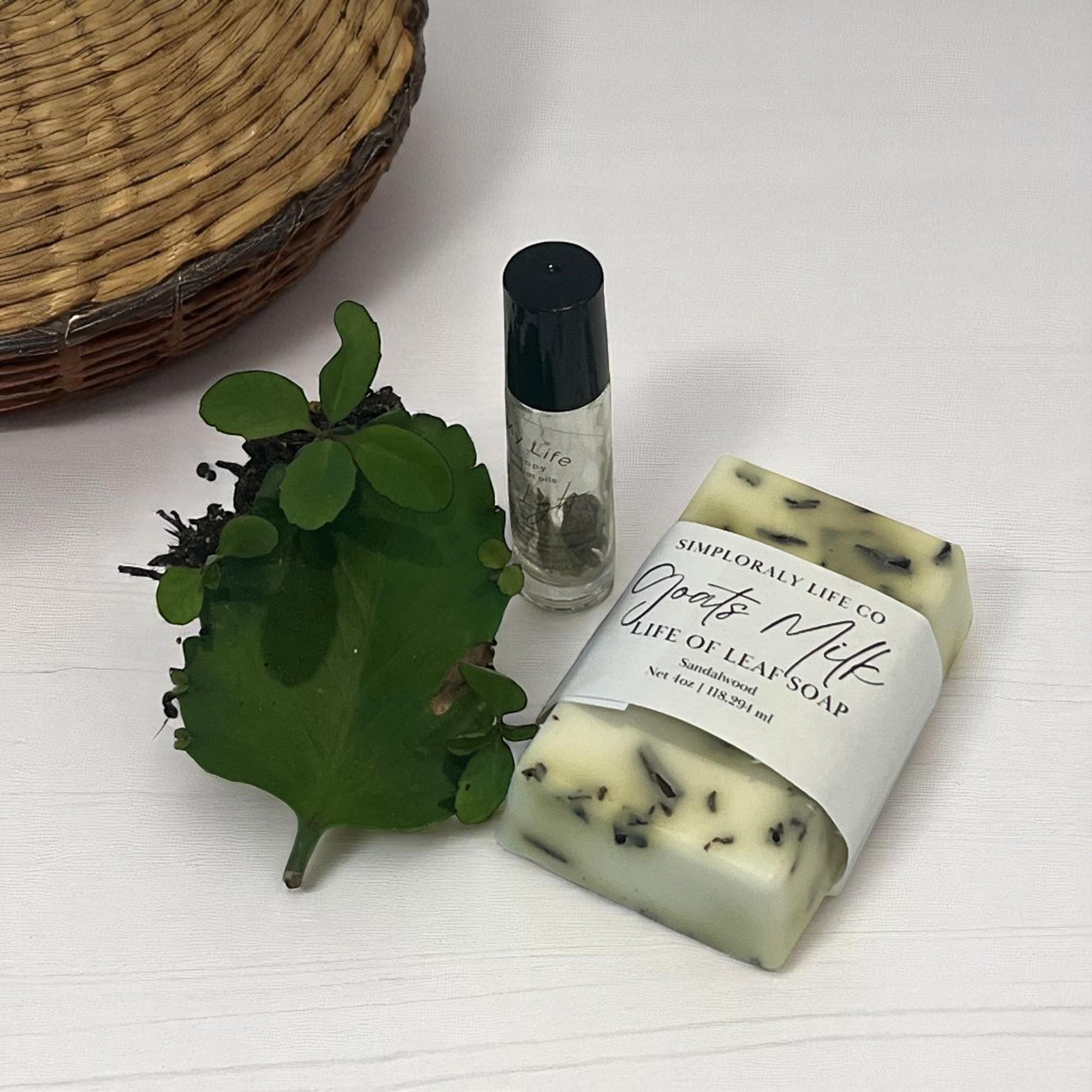 Leaf of Life Bath Ritual Soap Gift: Goat Milk with Ritual Oil Set - Winterberry Hearth