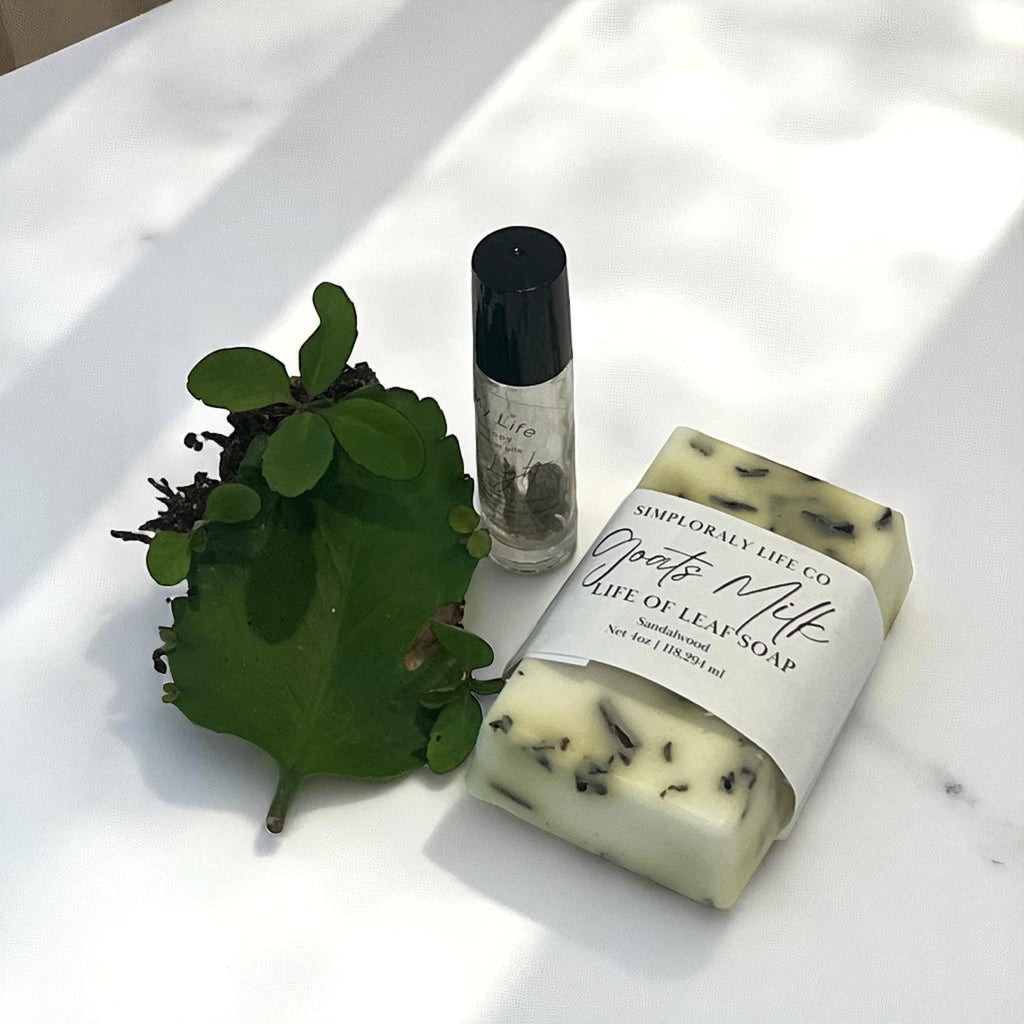 Leaf of Life Bath Ritual Soap Gift: Goat Milk with Ritual Oil Set - Winterberry Hearth