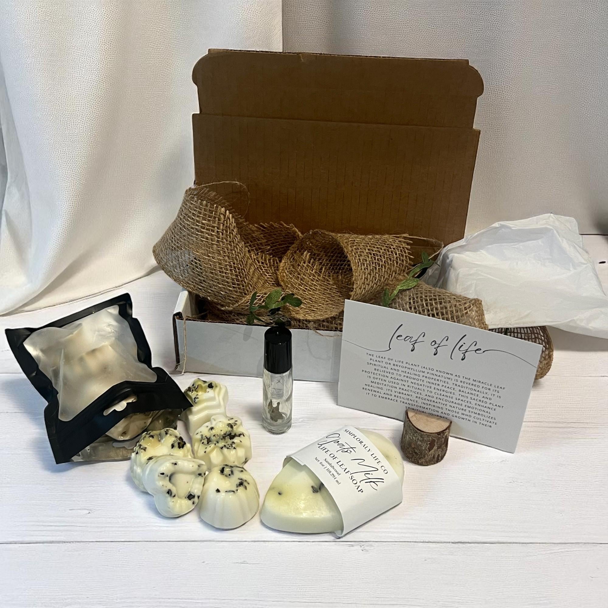 Leaf of Life Crystal Soap Gift Set: Goat Milk Minis + Ritual Oil - Winterberry Hearth