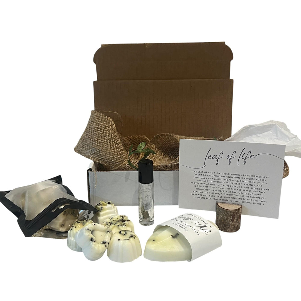 Leaf of Life Crystal Soap Gift Set: Goat Milk Minis + Ritual Oil - Winterberry Hearth