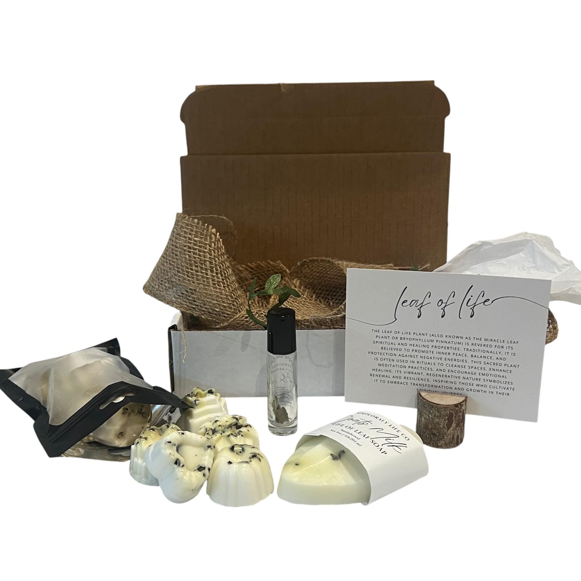 Leaf of Life Crystal Soap Gift Set: Goat Milk Minis + Ritual Oil - Winterberry Hearth