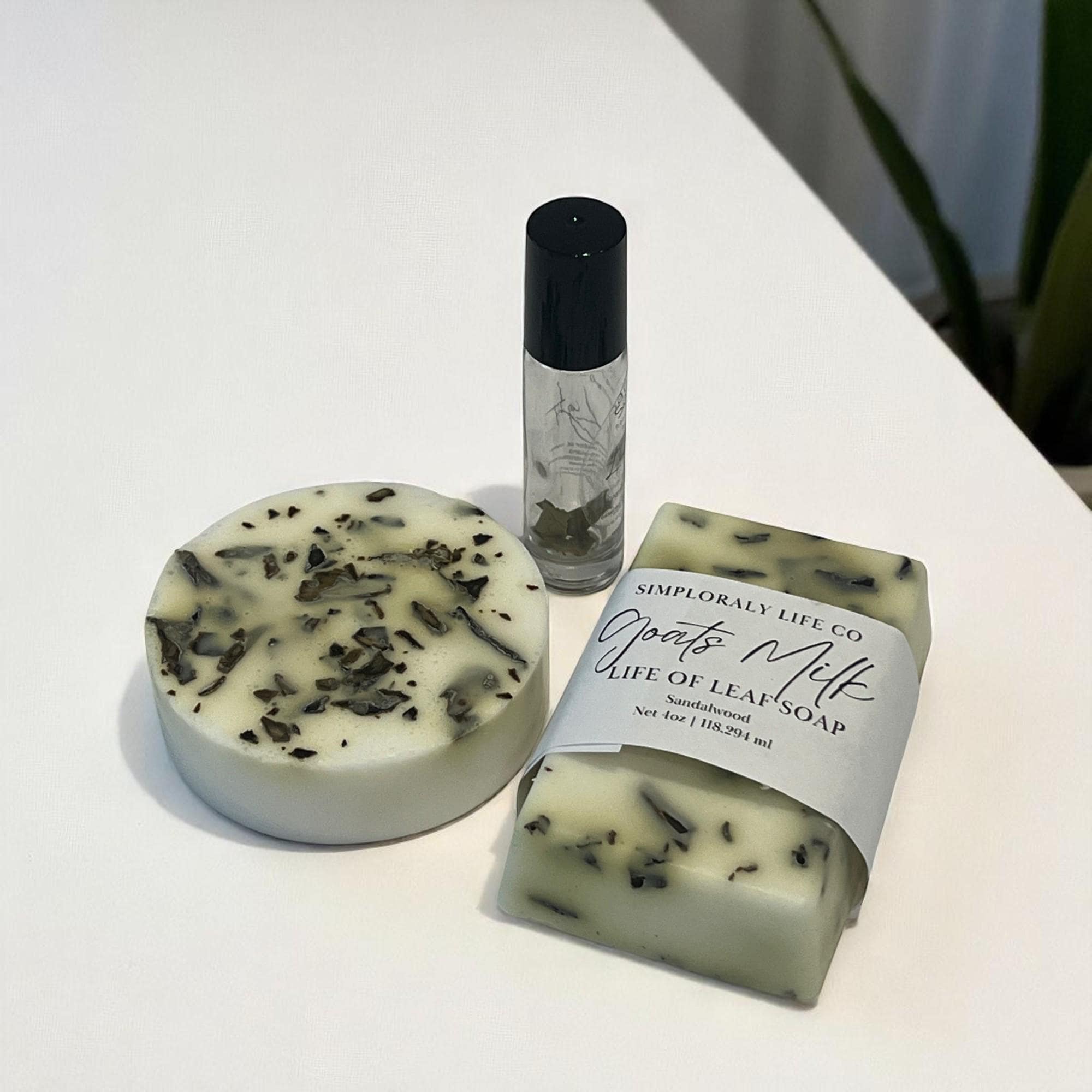 Leaf of Life Ritual Skincare Gift Set: Goats Milk Soap & Aromatherapy Oil - Winterberry Hearth